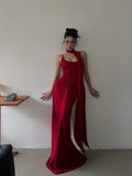 Classy Mermaid Spaghetti Straps Red With Scarf Long Prom Dresses Aesthetic For Teens Formal Dress Party Outfits Prom Gown HZ0311