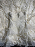Timeless Women's Mermaid Sweetheart Sleeveless White Chiffon Tiered Pleated With Beads Lace Long Vintage 1920s Wedding Dresses HZ0311