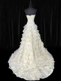 Timeless Women's Mermaid Sweetheart Sleeveless White Chiffon Tiered Pleated With Beads Lace Long Vintage 1920s Wedding Dresses HZ0311