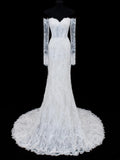 Wedding Gowns Dresses Elegant Modest for Bride Mermaid Off The Shoulder With Long Sleeves Lace Petite/Plus Size Bridal Gowns For Women HZ0311