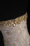 Vintage Mermaid Sweetheart Champagne Lace With Gold Beads Scarf Long Party Dress With Beads 1950s Retro Classy Birthday Dinner Prom Dress HZ0311