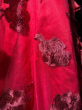 A line Strapless Sleeveless Hot Pink Floral Lace With Tiered Tiered Long Formal Fancy Evening Dresses Dinner Outfits Classy Party Gowns HZ0311