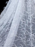 Timeless Women's A Line Strapless Sleeveless White Lace With Feathers Short Vintage Fitted 1920s Wedding Dresses HZ0311