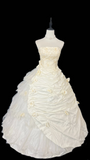Retro Ball Gown Strapless Multi Layers Satin Style Long 80s Inspired Wedding Dress Bride Gowns Wedding Dresses HZ0311