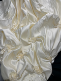 Retro Ball Gown Strapless Taffeta 80s White Long Wedding Dress Bride Gowns Wedding Dresses HZ0311
