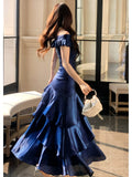 Elegant Mermaid Off The Shoulder Burgundy Long Prom Dresses 16th Nigh Party Birthday Outfits HZ0311
