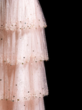 Retro A Line High Neck Blush Pink Sequin Long Prom Dresses Impress 20th Birthday Outfits Prom Gown HZ0311