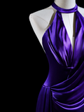 Modest Mermaid Scoop Neck Grape Silk Satin Long Prom Dresses Impress 19th Birthday Outfits Prom Gown HZ0311